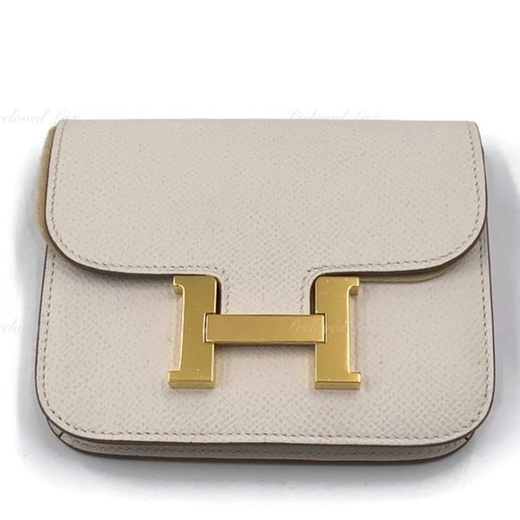 Authentic HERMES Gris Pale (light grey) Constance Slim Epsom Leather Gold HW - Picture 1 of 17
